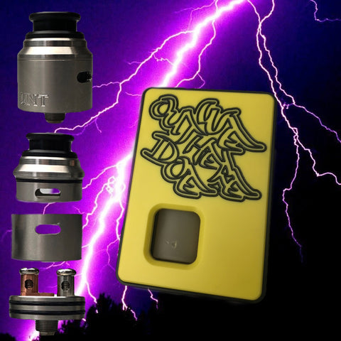 FULL SET YELLOW Dominus x Weoutheredoe Sqwonk box mod & RSA (REBUILDABLE SQWONKER ATOMIZER)