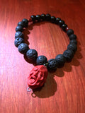 TWO FACED LAVA BEADED BRACELET