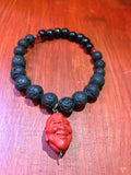TWO FACED LAVA BEADED BRACELET