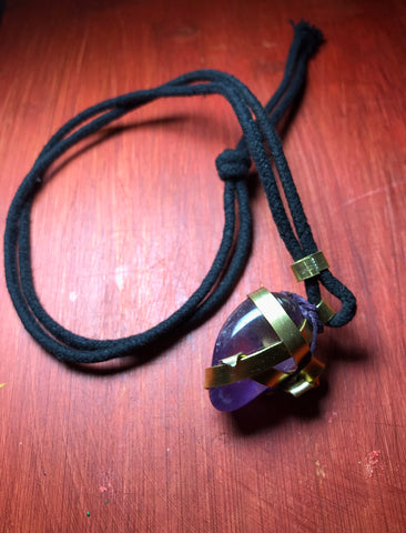 Purple Stone With Gold Energy Wrap Chain