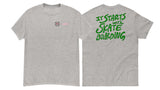 It Starts With SkateBoarding green font