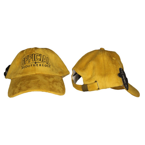 OFFICIAL WEOUTHEREDOE DAD HAT GOLD SUEDE LIMITED EDITION