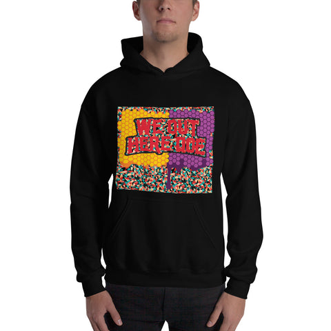 COLLISION BERRY, COLLAGE ABSTRACT HOODIE