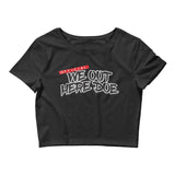 OFFICIAL WE OUT HERE DOE RED/BLACK WOMEN'S CROP TOP