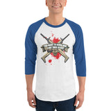 COME CATCH THESE SCARS 3/4 sleeve baseball T-shirt