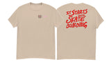 It Starts With Skateboarding red font